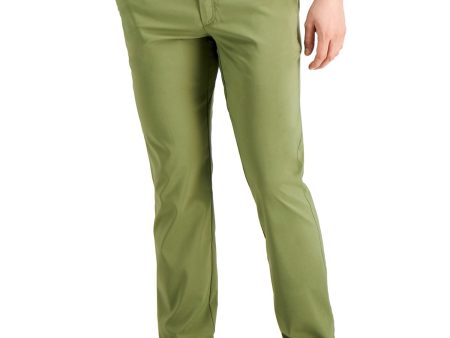 ALFANI Mens Green Lightweight, Classic Fit Moisture Wicking Pants For Discount