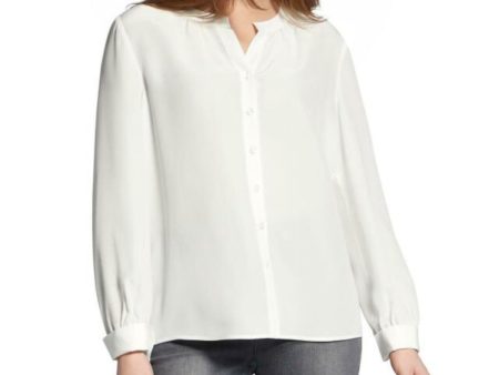 BASLER Womens Ivory Long Sleeve V Neck Wear To Work Blouse For Discount