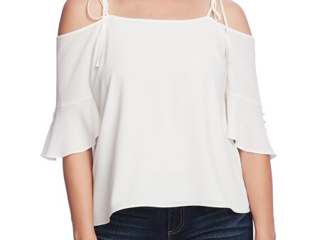 VINCE CAMUTO Womens Cold Shoulder Square Neck Top Online Hot Sale