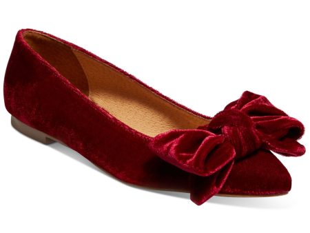 JACK ROGERS Womens Burgundy Bow Accent Padded Heidi Pointed Toe Slip On Flats Shoes M Online