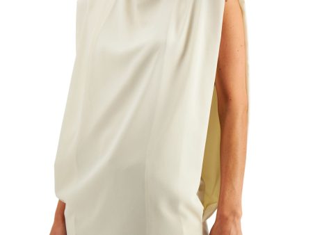 ALFANI Womens Ivory Sleeveless Jewel Neck Top For Cheap