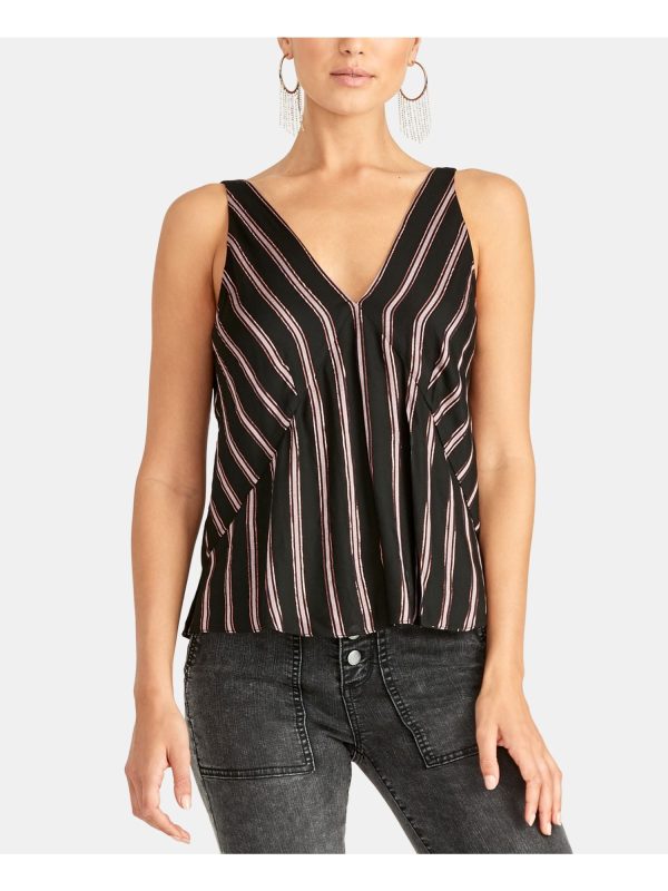 RACHEL ROY Womens Striped Sleeveless V Neck Tank Top Online