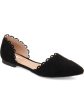 JOURNEE COLLECTION Womens Black Padded Scalloped Cut Out Jezlin Almond Toe Slip On Flats Shoes M Hot on Sale