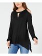 INC Womens Embellished Cold Shoulder Long Sleeve Keyhole Evening Handkerchief Top For Cheap