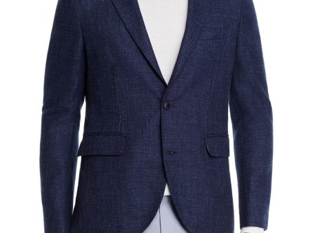 DYLAN GRAY Mens Navy Single Breasted Wool Blend Blazer For Cheap