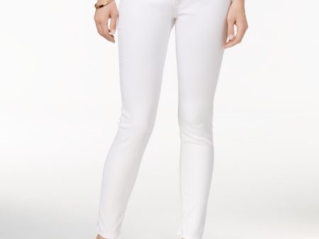 AG Womens White Zippered Pocketed Skinny Jeans For Cheap