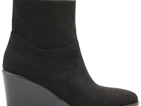 ADRIENNE VITTADINI Womens Black Cushioned Almond Toe Wedge Zip-Up Booties M Online now