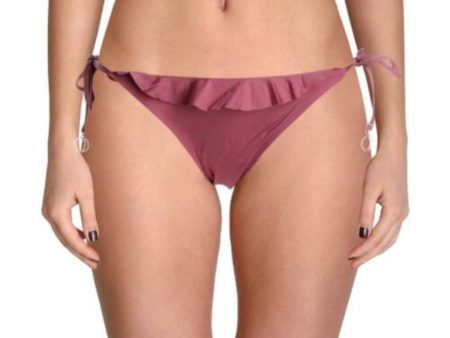 SO LUNA Women s Pink Ruffled Tie Sides Hipster Swimwear Bottom Cheap