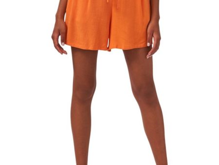 RILEY&RAE Womens Orange Pocketed Relaxed-fit Drawstring Shorts Sale