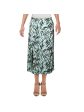 WAYF Womens Green Zippered Printed Midi Fit + Flare Skirt For Sale