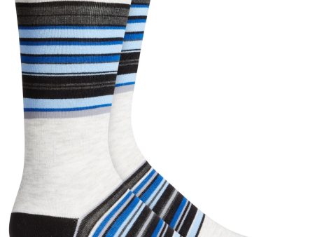 ALFATECH BY ALFANI Mens Eternal Blue Striped Comfortable Seamless Dress Crew Socks Online Hot Sale