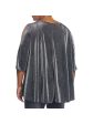 NALLY & MILLIE Womens Stretch Metallic 3 4 Sleeve Scoop Neck Evening Top Online Sale