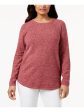 KAREN SCOTT Womens Heather Long Sleeve Jewel Neck T-Shirt For Cheap