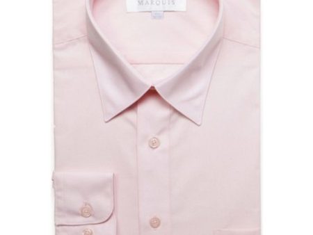 MARQUIS Mens Pink Point Collar Classic Fit Button Down Shirt Cheap