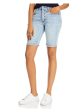 AQUA Womens Blue Frayed Button Fly Shorts on Sale