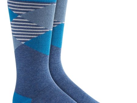 ALFATECH BY ALFANI Mens Navy Rayon Argyle Striped Moisture Wicking Seamless Casual Crew Socks For Cheap