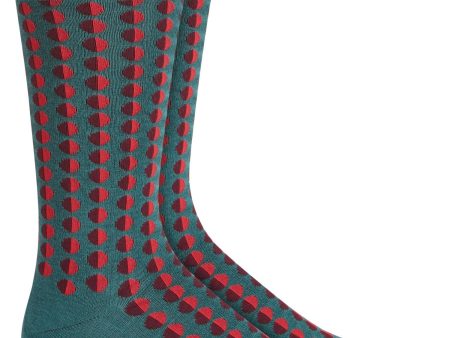 ALFATECH BY ALFANI Mens Green Rayon Printed Moisture Wicking Seamless Dress Crew Socks Online Sale