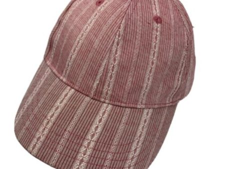 INC Womens Red Striped Cotton Strapback Baseball Ball Cap Hat For Discount