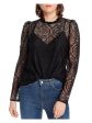 LINI Womens Black Long Sleeve Top Online Hot Sale