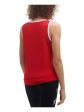 TOMMY HILFIGER SPORT Womens Red Stretch Metallic Knotted Front Hem Logo Graphic Sleeveless Scoop Neck Active Wear Tank Top For Sale