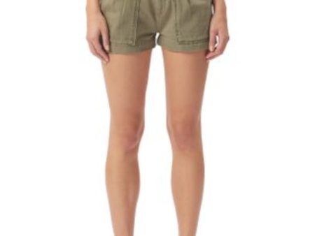 DL1961 Womens Green Pleated Zippered Pocketed Shorts Shorts Hot on Sale