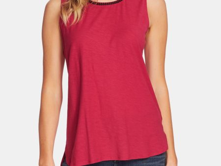 TWO BY VINCE CAMUTO Womens Coral Sleeveless Jewel Neck Tank Top Cheap