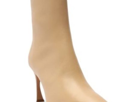 ALEXANDRE BIRMAN Womens Beige Padded Myra Pointed Toe Sculpted Heel Zip-Up Leather Heeled Boots Supply