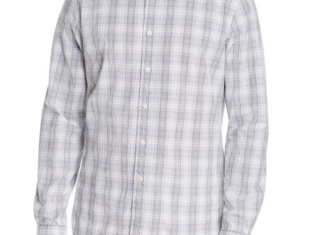 The Mens store Mens Gray Tartan Plaid Collared Shirt Online