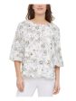 CALVIN KLEIN Womens Floral Jewel Neck Top For Sale