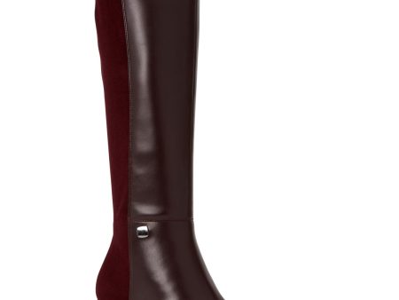 ALFANI Womens Burgundy Arch Support Cushioned Hakuu Almond Toe Kitten Heel Zip-Up Boots Shoes M Sale