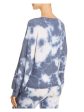 HAVANA Womens White Tie Dye Intimates Sweatshirt Online Hot Sale