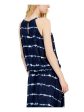 INC Womens Navy Sheer Keyhole Elastic Waist Tie Dye Sleeveless Halter Top Discount