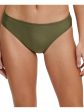 DKNY Women s Green Stretch Low-Rise Bikini Lined Full Coverage Classic Scoop Swimsuit Bottom For Sale