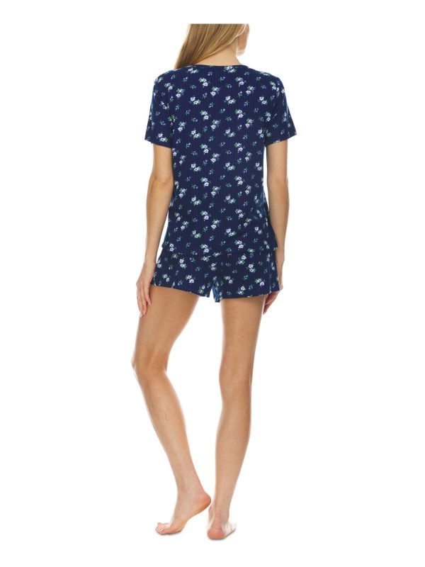 FLORA Navy By Flora Niktooz Floral Short Sleeve Everyday Pajamas Online Sale