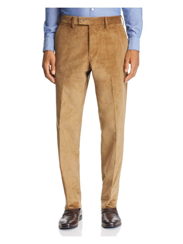 The Mens store Mens Brown Flat Front, Tapered, Suit Separate Pants Online Sale