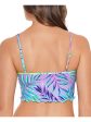 SALT + COVE Women s Multi Color Tropical Print Stretch Ruffled Hem Lined Adjustable Deep V Neck Tropical Punch Swimsuit Top Online Hot Sale