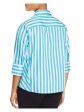 FOXCROFT Womens Stretch Striped 3 4 Sleeve Collared Button Up Top Online Hot Sale