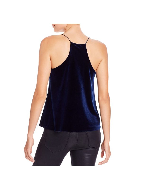 AQUA Womens Navy Spaghetti Strap V Neck Tank Top Sale