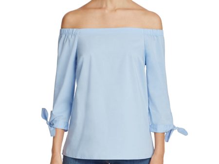 CUPIO BLUSH Womens Tie 3 4 Sleeve Off Shoulder Top For Sale