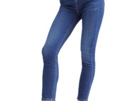 7 FOR ALL MANKIND Womens Navy Pocketed Zippered Ankle High Waist Jeans on Sale