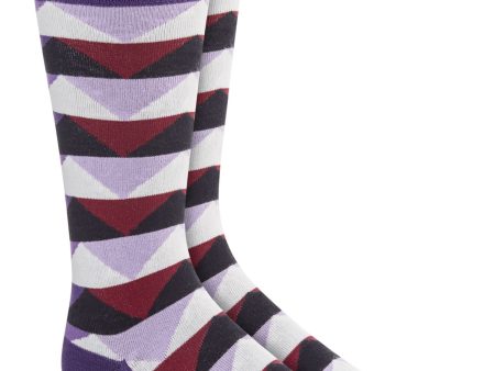 ALFANI Mens Purple Abstract Print Moisture-Wicking Seamless Colorful Dress Over The Calf Socks For Discount