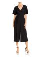 ELIZA J Womens Short Sleeve V Neck Wide Leg Jumpsuit Hot on Sale