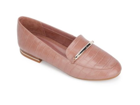 KENNETH COLE NEW YORK Womens Pink Croc Metal Bar Detail Comfort Balance Round Toe Slip On Loafers Shoes M For Sale