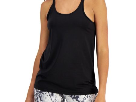 IDEOLOGY Womens Black Stretch Moisture Wicking Strappy Back Ventilation Sleeveless Scoop Neck Tank Top Cheap