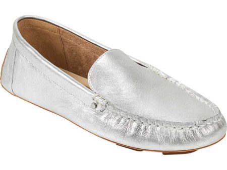 AEROSOLES Womens Silver Cushioned Studded Bleeker Round Toe Slip On Dress Loafers Shoes M Online Hot Sale