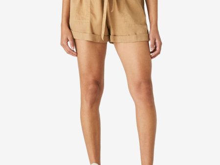 LUCKY BRAND Womens Brown Belted Pocketed Elastic Waist Pull-on High Waist Shorts Online Sale