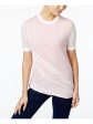 DKNY Womens White Short Sleeve Crew Neck Top Sale