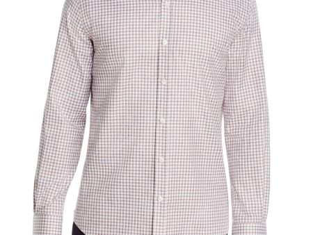 DYLAN GRAY Mens Brown Gingham Classic Fit Button Down Casual Shirt Online Hot Sale