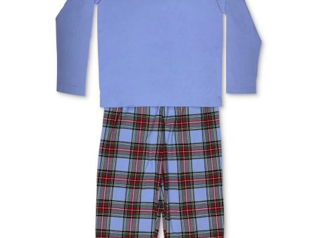 FAMILY PJs Light Blue Mix It Plaid Everyday Pajamas Discount