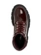 3.1 PHILLIP LIM Womens Burgundy 1-1 2  Platform Lace Treaded Kate Round Toe Leather Combat Boots Sale